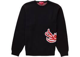 SUPREME - TAG LOGO SWEATER (BLACK) - RGG