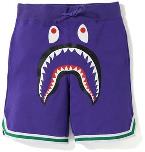 BAPE - SHARK BASKETBALL SWEAT SHORT (PURPLE) - SHARKPUR