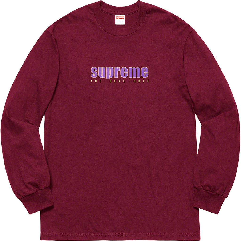 SUPREME - THE REAL SHIT L/S TEE (BURGUNDY) - SHBU1