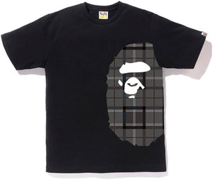 BAPE - LOGO CHECK SIDE BIG APE HEAD TEE (BLACK/BLACK) - SIDE1