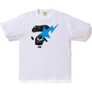 BAPE - SPACE CAMO APE FACE ON BAPESTA TEE (WHITE) - SPA1