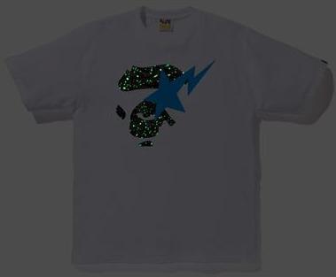 BAPE - SPACE CAMO APE FACE ON BAPESTA TEE (WHITE) - SPA3