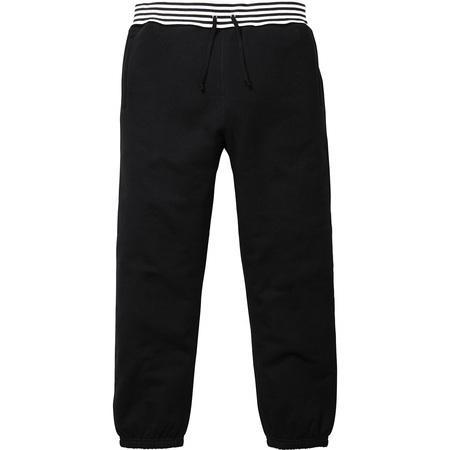 SUPREME - CLASSIC LOGO STRIPED RIB SWEATPANT (BLACK) - SUPREME_-_CLASSIC_LOGO_STRIPED_RIB_SWEATPANT_BLACK_1