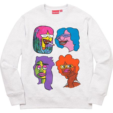 SUPREME - GONZ HEADS CREWNECK (ASH GREY) - SUPREME_-_GONZ_HEADS_CREWNECK_ASH_GREY_1