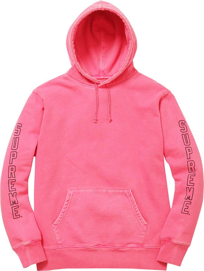 SUPREME - OVER DYED HOODED SWEATSHIRT (PINK) - SUPREME_-_OVER_DYED_HOODED_SWEATSHIRT_PINK_1