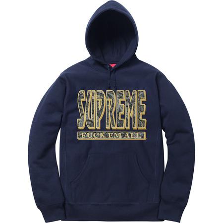 SUPREME - PAISLEY FUCK EM ALL HOODED SWEATSHIRT (NAVY) - SUPREME_-_PAISLEY_FUCK_EM_ALL_HOODED_SWEATSHIRT_NAVY_1