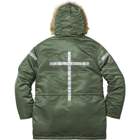SUPREME - REFLECTIVE CROSS N-3B PARKA (OLIVE) - SUPREME_-_REFLECTIVE_CROSS_N-3B_PARKA_OLIVE_3