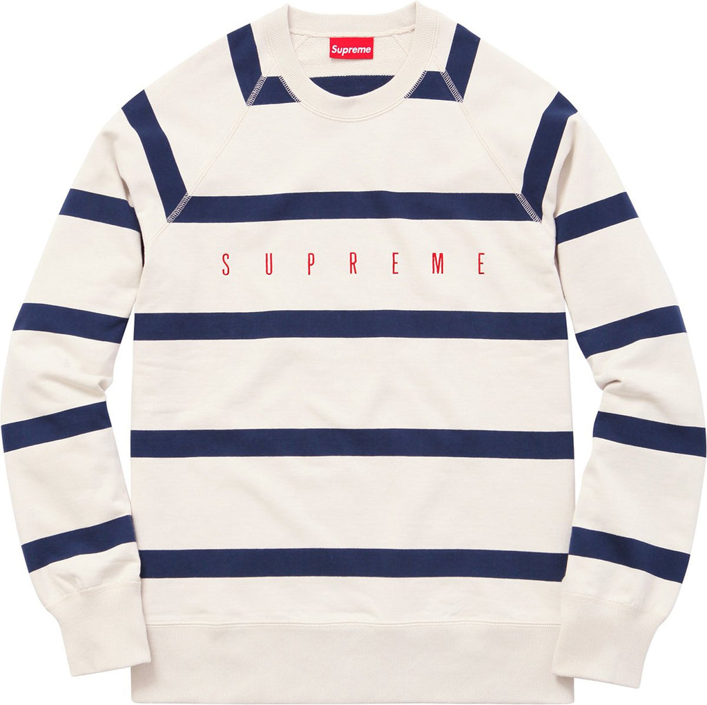 SUPREME - STRIPED RAGLAN CREWNECK (NATURAL) - SUPREME_-_STRIPED_RAGLAN_CREWNECK_NATURAL_1