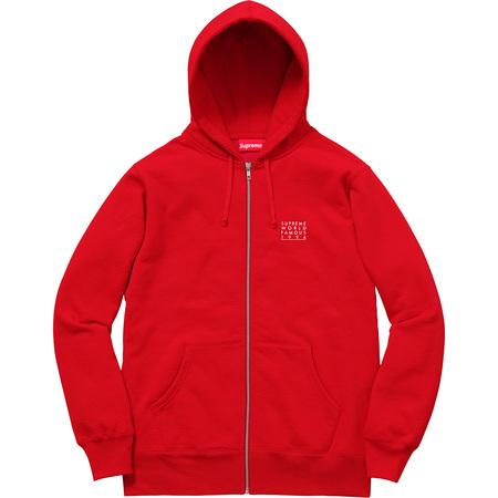 SUPREME - WORLD FAMOUS ZIP UP HOODED SWEATSHIRT (RED) - SUPREME_-_WORLD_FAMOUS_ZIP_UP_HOODED_SWEATSHIRT_RED_1