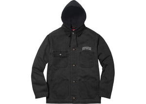 SUPREME - HOODED CHORE COAT (BLACK) - Supreme-Hooded-Chore-Coat-Black