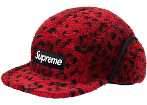 SUPREME - LEOPARD POLAR FLEECE EARFLAP CAMP CAP - Supreme-Leopard-Polar-Fleece-Earflap-Camp-Cap-Red