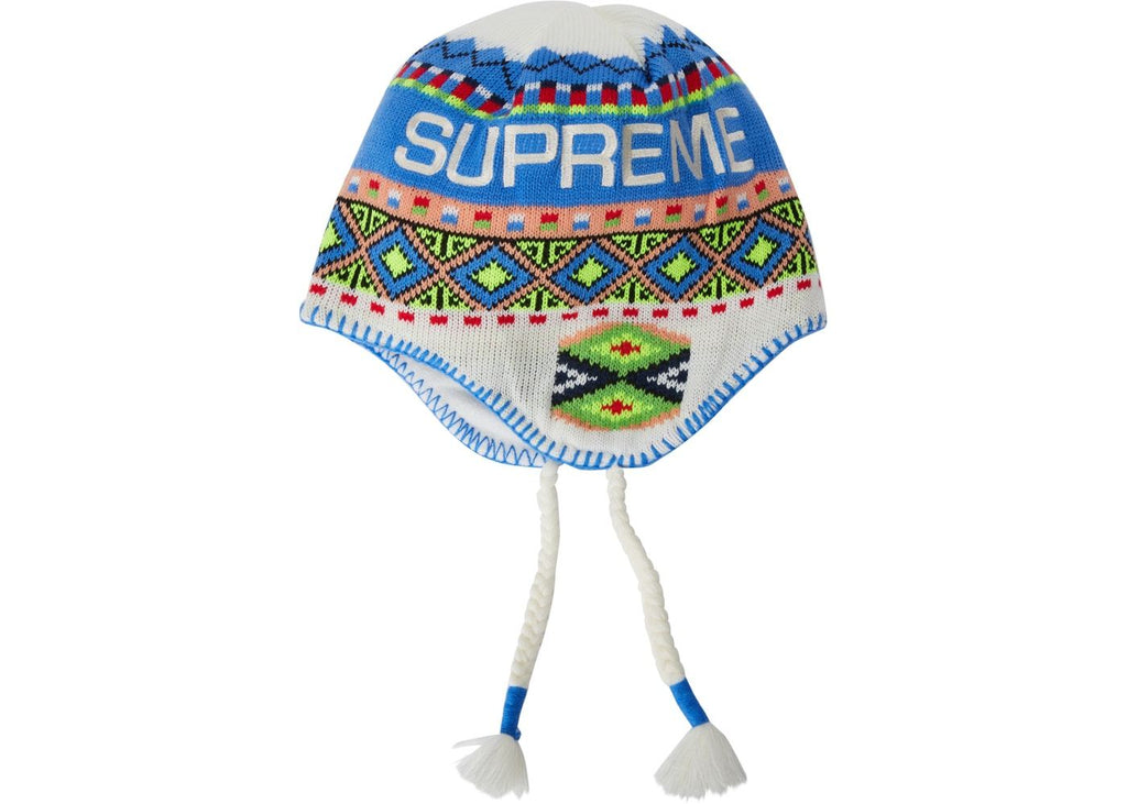 SUPREME - NEPALI EARFLAP BEANIE (WHITE) - Supreme-Nepali-Earflap-Beanie-White