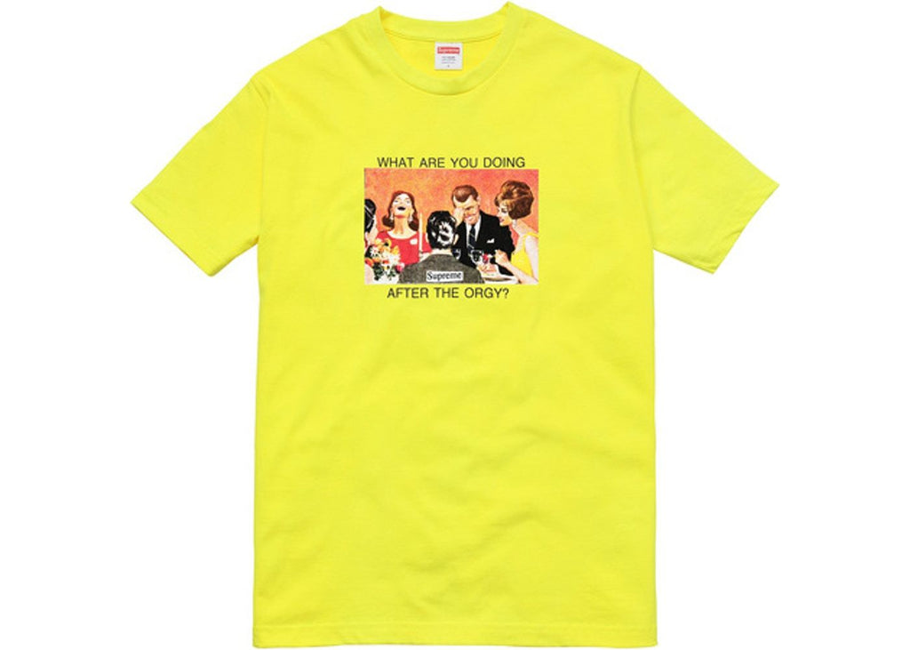 SUPREME/WILFRED LIMONIOUS - ORGY TEE (YELLOW) - Supreme-Orgy-Tee-Bright-Yellow