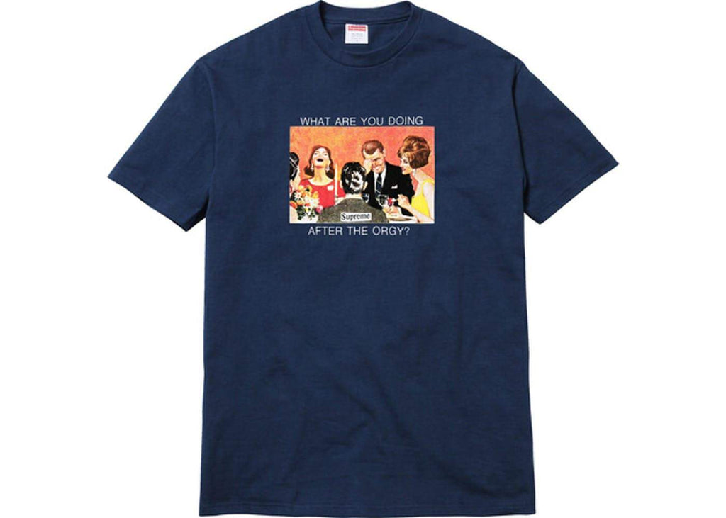 SUPREME/WILFRED LIMONIOUS - ORGY TEE (NAVY) - Supreme-Orgy-Tee-Navy