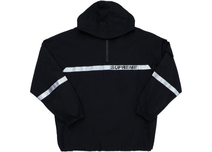 SUPREME - REFLECTIVE TAPING HOODED PULLOVER (BLACK) - Supreme-Reflective-Taping-Hooded-Pullover-Black