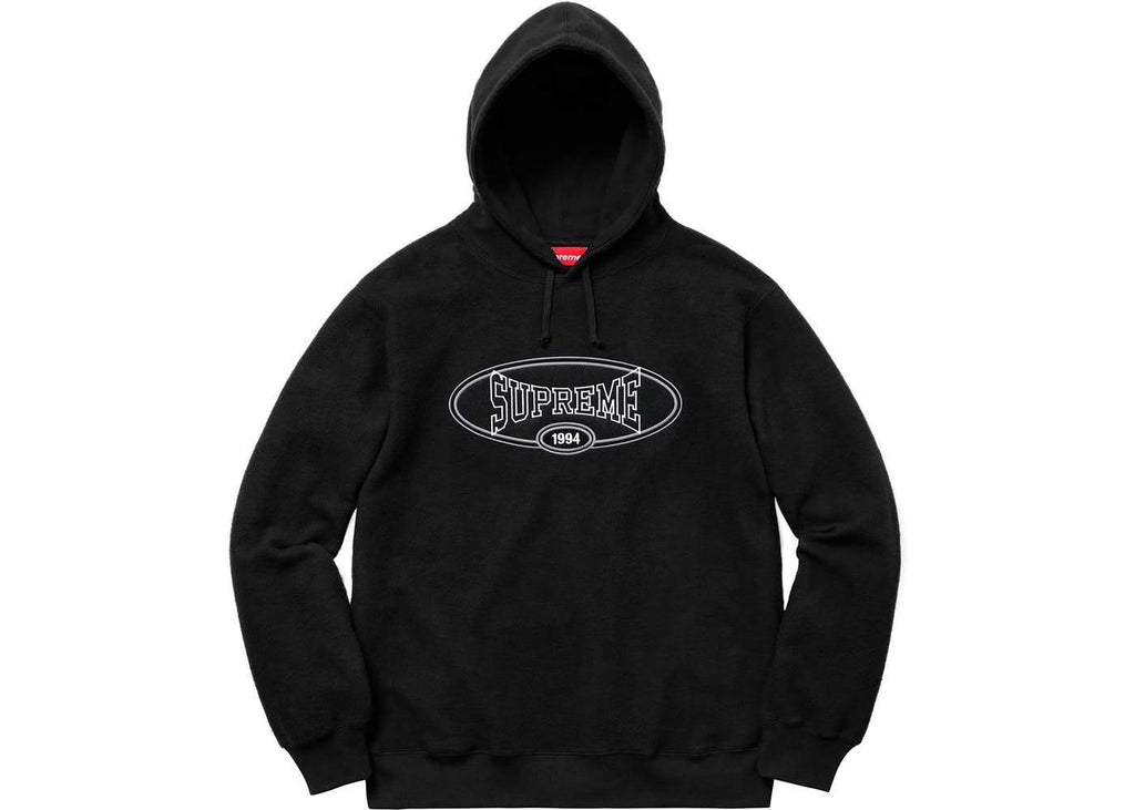 SUPREME - REVERSE FLEECE HOODED SWEATSHIRT (BLACK) - Supreme-Reverse-Fleece-Hooded-Sweatshirt-SS18-Black-1