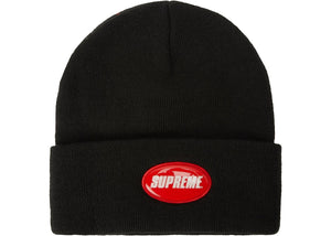 SUPREME - RUBBER PATCH BEANIE (BLACK) - Supreme-Rubber-Patch-Beanie-Black