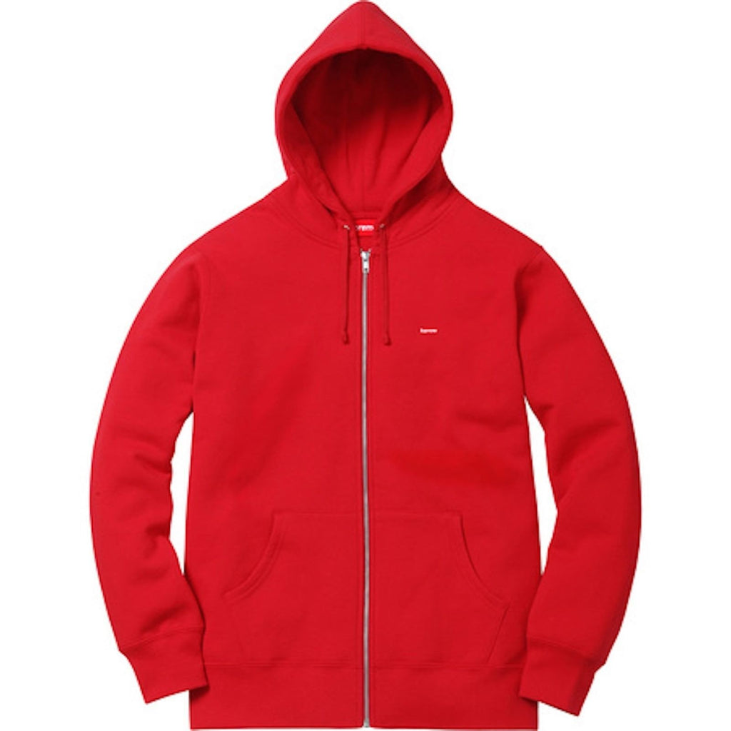 SUPREME - SMALL BOX ZIP UP SWEATSHIRT (RED) - Supreme-Small-Box-Logo-Hoodie-Sweat-Sweater-Zip-Up