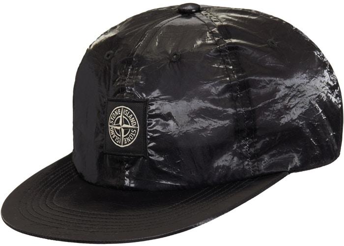 SUPREME/STONE ISLAND - NEW SILK LIGHT 6-PANEL (BLACK) - Supreme-Stone-Island-New-Silk-Light-6-Panel-Black