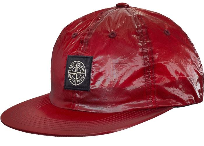 SUPREME/STONE ISLAND - NEW SILK LIGHT 6-PANEL (RED) - Supreme-Stone-Island-New-Silk-Light-6-Panel-Red