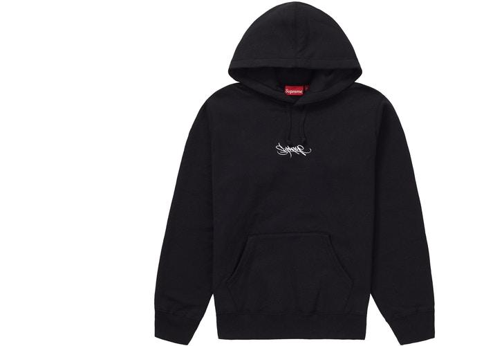 SUPREME -TAG LOGO HOODED SWEATSHIRT (BLACK) - Supreme-Tag-Logo-Hooded-Sweatshirt-Black