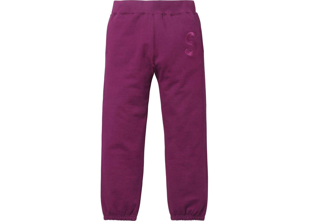 SUPREME - TONAL S LOGO SWEATPANTS (PURPLE)(USED) - Supreme-Tonal-S-Logo-Sweatpant-Plum