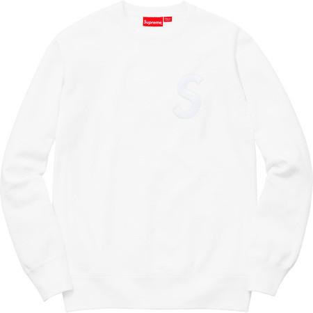 SUPREME - S LOGO CREWNECK (WHITE) - Supreme_S_Logo_Crewneck_white