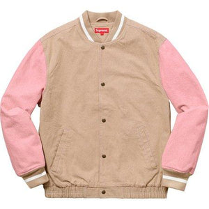 SUPREME - DENIM VARSITY JACKET (TAN) - TAN1_64f0f848-1368-412a-a032-6d7a10ff3797