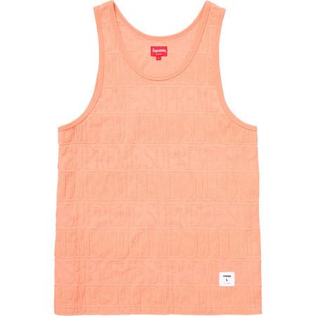 SUPREME - LOGO STRIPE TERRY TANK TOP (PEACH) - TANK_PEACH