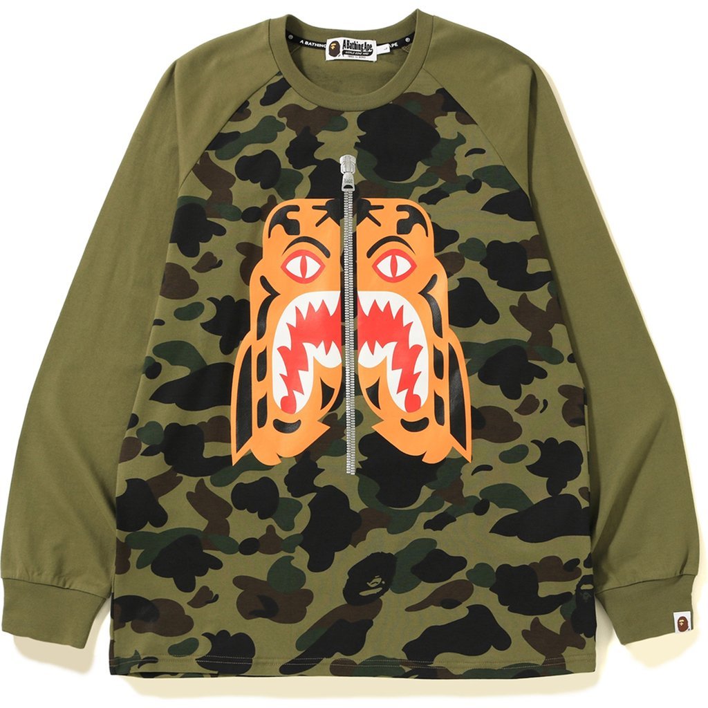 BAPE - 1ST CAMO TIGER L/S TEE (GREEN) - TIGRN1