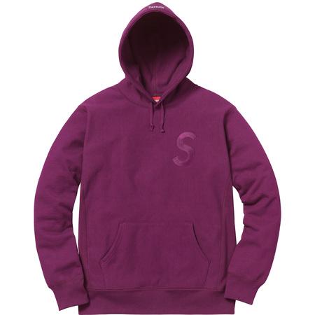 SUPREME - TONAL S LOGO HOODED SWEATSHIRT (PLUM) - TONAL_PLUM