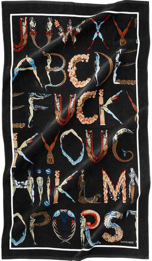 SUPREME - ALPHABET BEACH TOWEL (BLACK) - TOWEL_b8b977e2-4a60-4c71-8985-f7ee5d504787