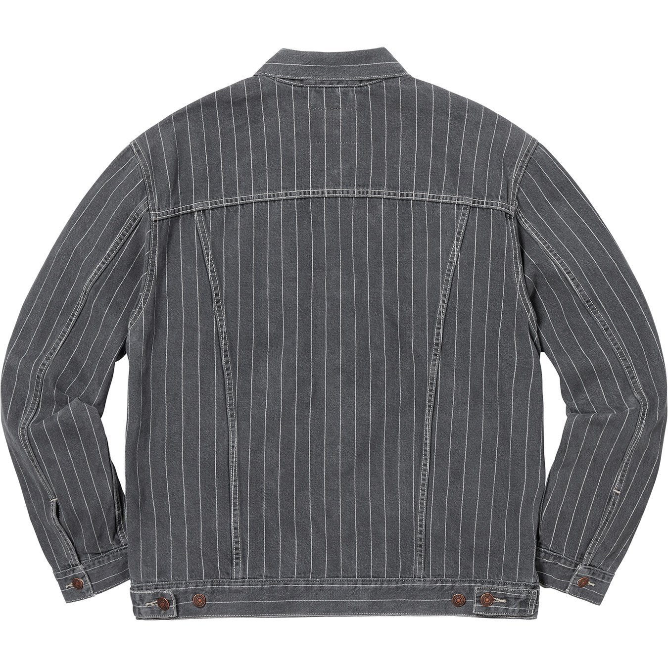 SUPREME/LEVIS - PINSTRIPE TRUCKER JACKET (BLACK) - TRUCK2