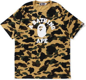 BAPE - ULTIMATE 1ST CAMO COLLEGE TEE (YELLOW) - ULT