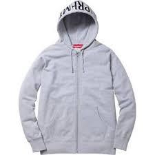 SUPREME - HOODED FOIL LOGO ZIP UP (GREY) - Unknown