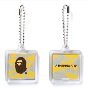 BAPE - REFLECTIVE CAMO KEYCHAIN (YELLOW) - bape_reflection_camo_keychain_1515734915_ef25343f
