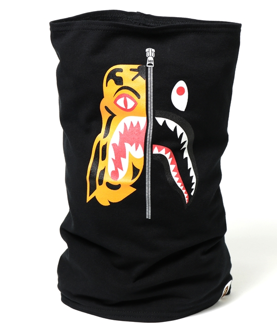 BAPE - TIGER SHARK NECK WARMER (BLACK) - warm